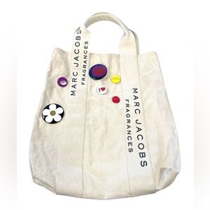 Marc Jacobs Canvas Tote with Colorful Pins